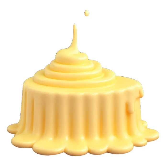 butter curl with a tiny pat of melting butter on top sticker