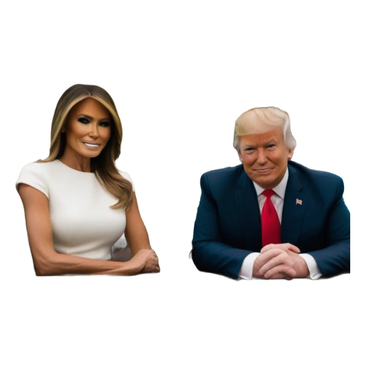 Trump in office with his wife  sticker