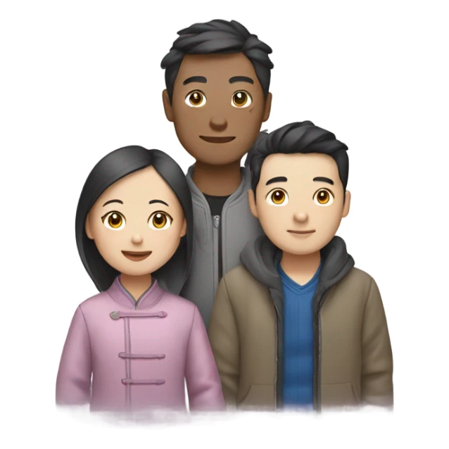 chinese siblings woman and man designers sticker