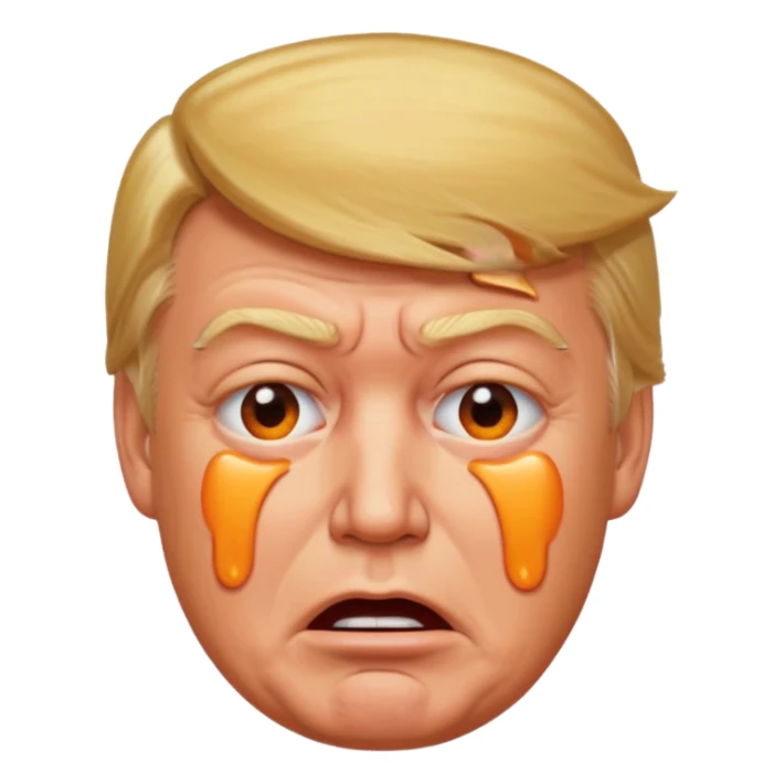 Donald Trump as bloated bag of oranges crying sticker