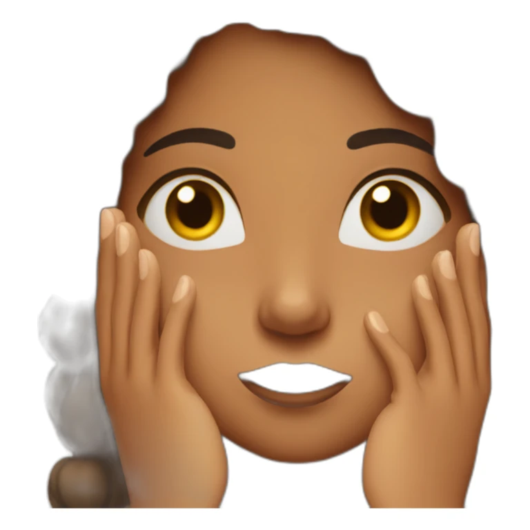 Brown girl scared with hands on side of face sticker