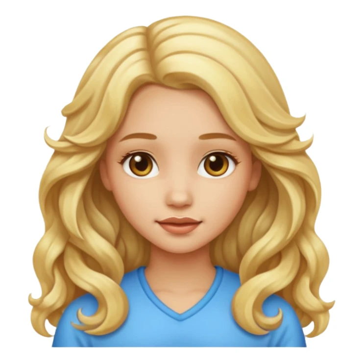 Girl with light skin long blonde wavy hair sticker
