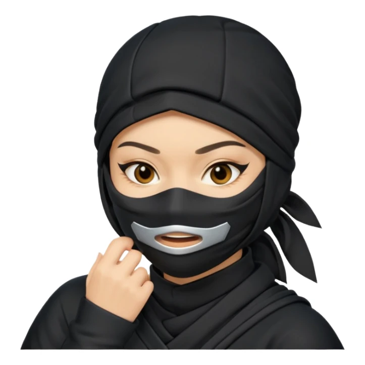 Female Ninja with mask covering mouth sticker