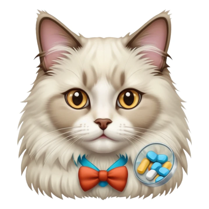 Adult ragdoll cat selling pills  sticker