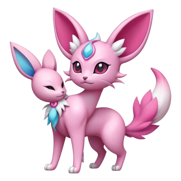 Espeon-Sylveon-Skitty-Fakémon-hybrid-creature (full body)  sticker