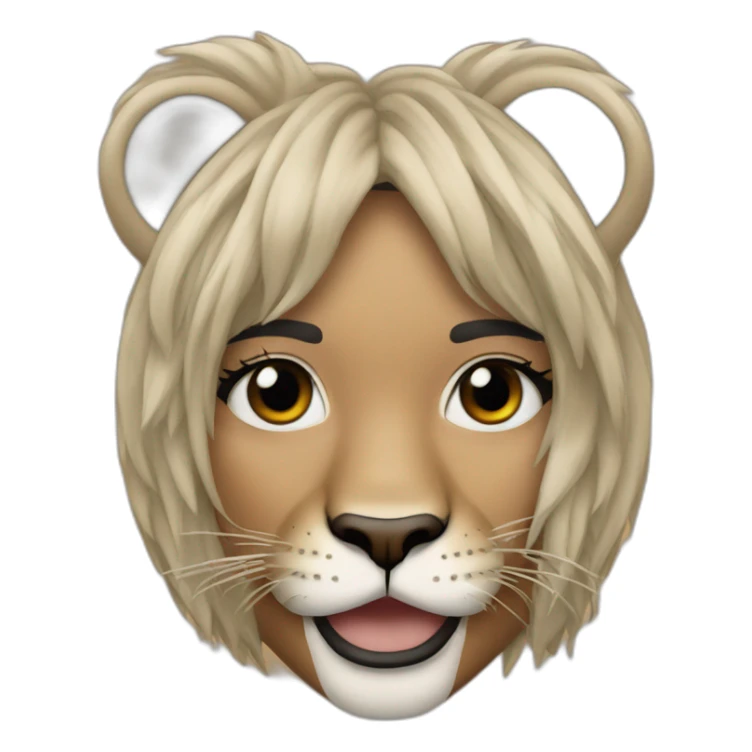 Kylie Jenner wearing a lion head dress sticker