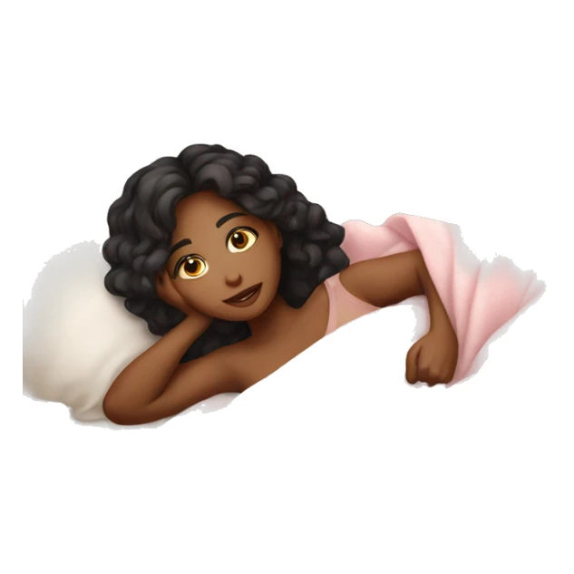 light girl in bed cozy pink blanket sticker