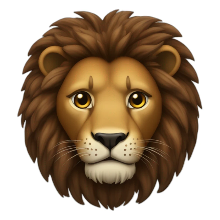 Lion crinière noire fourrure marron yeux verts   sticker