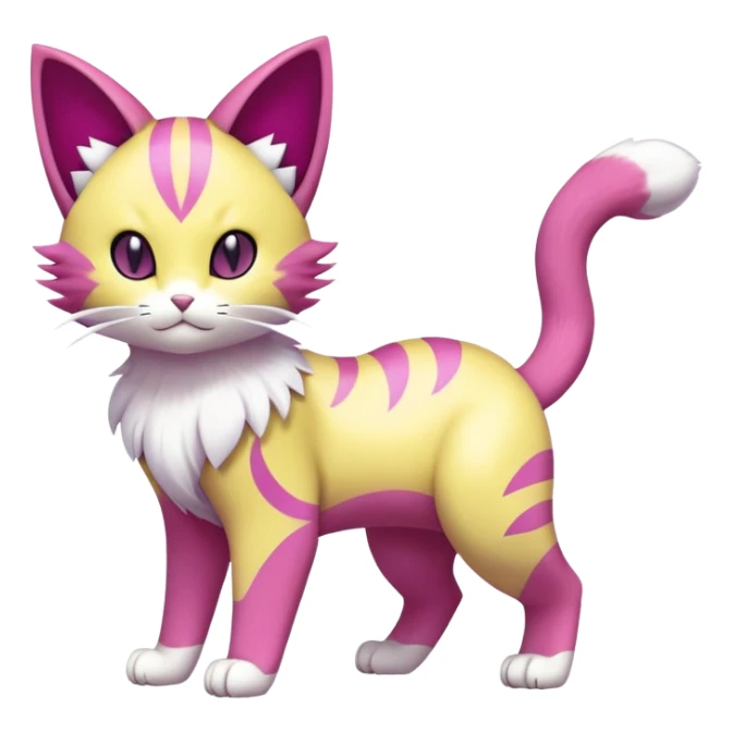 Liepard-Skitty-Delcatty-Pokémon-Fakémon-hybrid-creature (full body) sticker