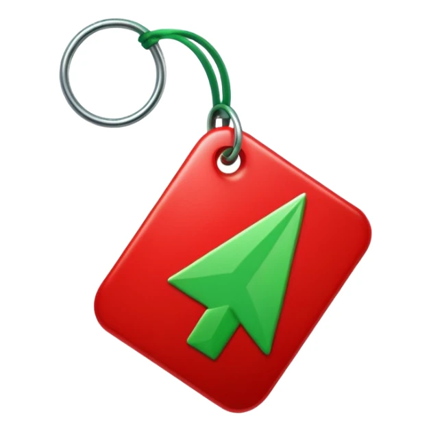 Tag vermelha com uma flecha pra cima verde sticker