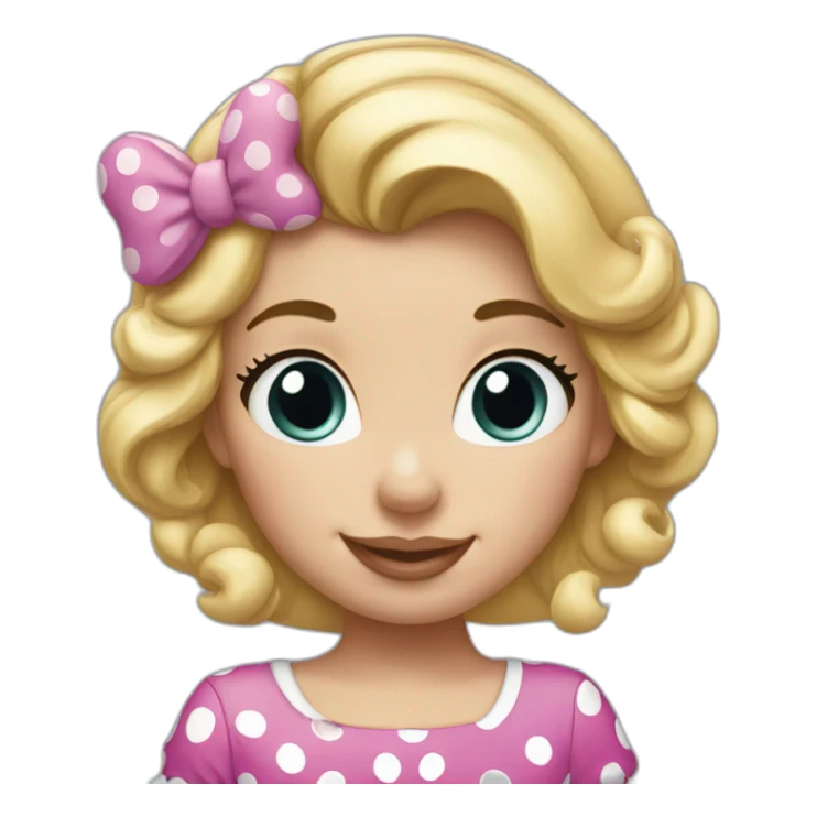 Minnie Mouse girl with blonde hair sticker