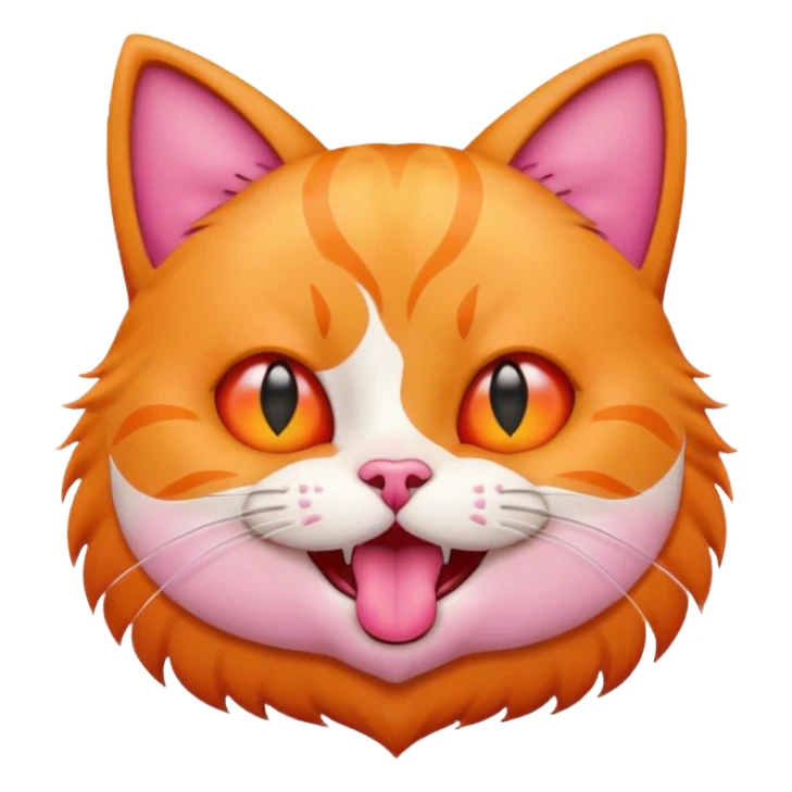 Cat with popping out love heart eyes and mouth open sticker