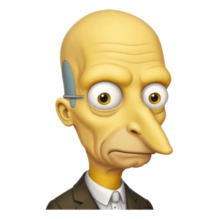 Mr. Burns, simpson, yellow skin tone, very very very long nose. complete yellow sticker