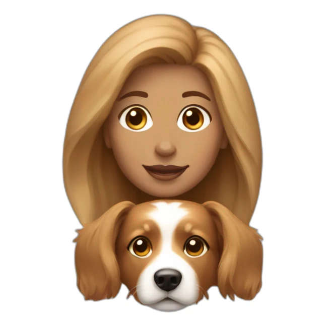 light-broun hair yong woman with a sheltie dog sticker