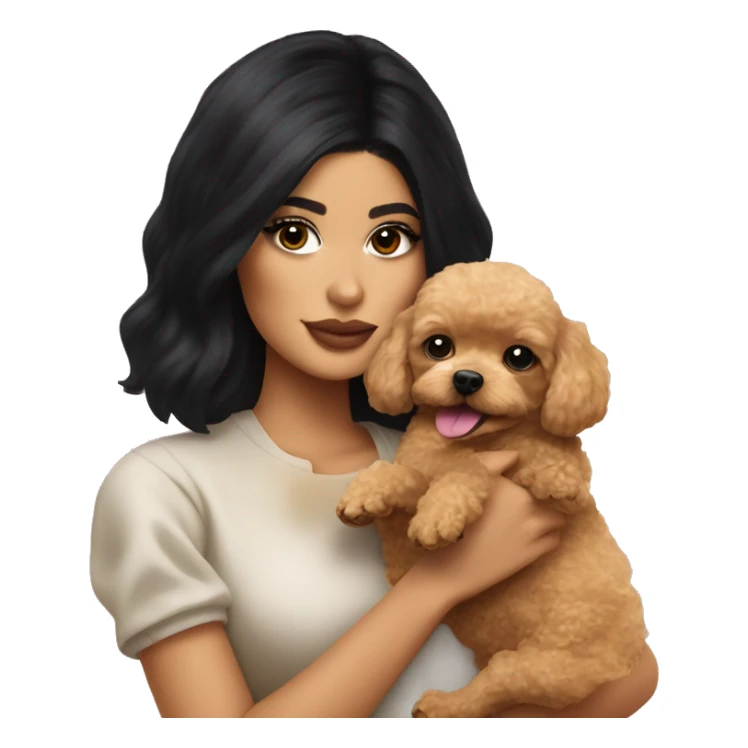 Kylie jenner holding a golden toy poodle sticker