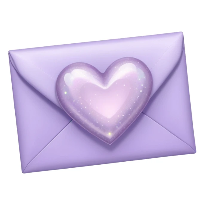 a closed pastel lavender heart shiny sparkly glittery aesthetic romantic vintage envelope  sticker
