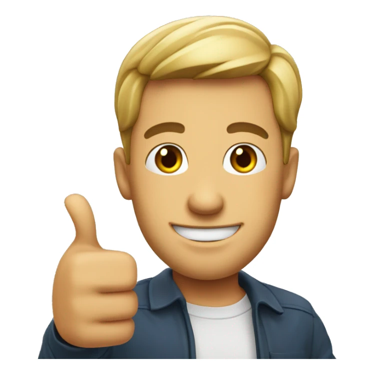 Smling english man showing thumbs up  sticker