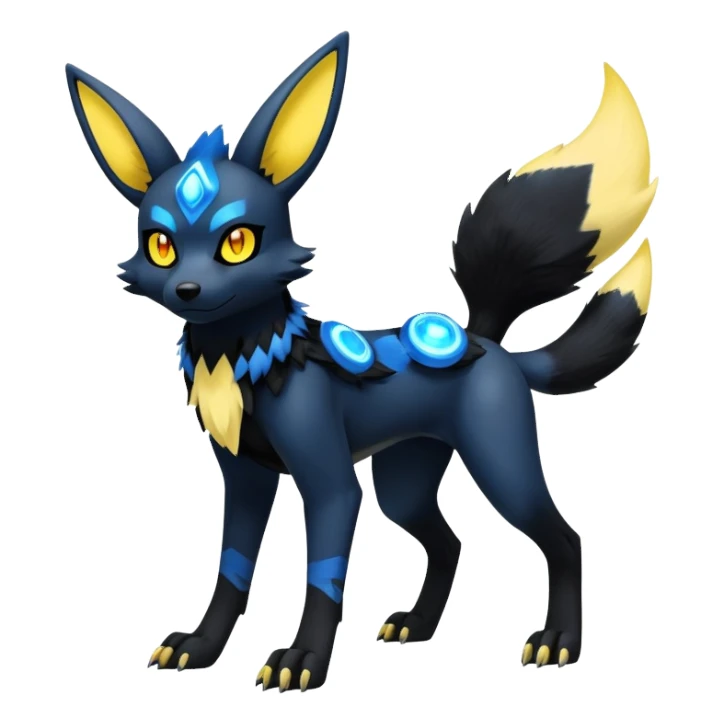 Exotic Gothic Cool Lucario-Umbreon-Fusion-Hybrid-Creature, 4 legs sticker