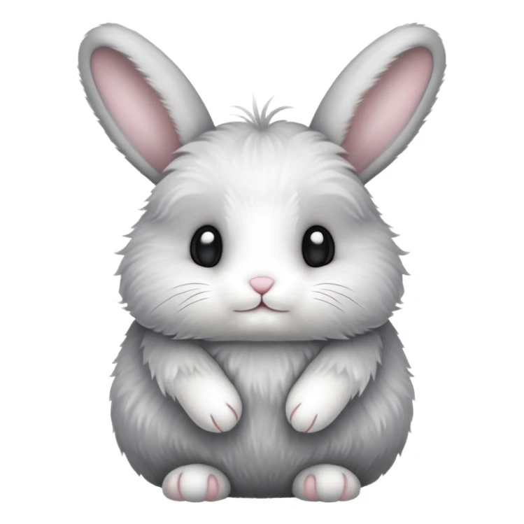 A grey and white fluffy minilop bunny sticker