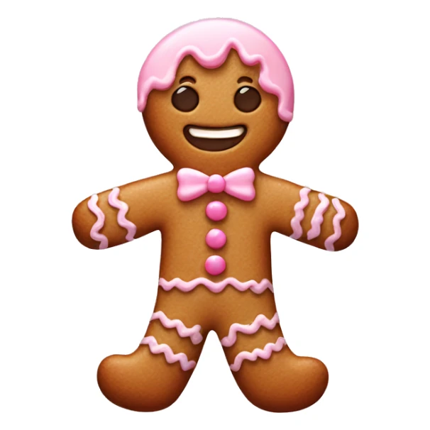 cute gingerbread man, with pastel pink frosting sticker