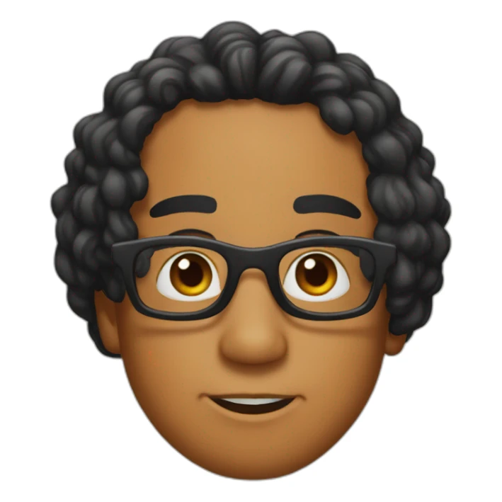 cheeto with long black hair and glasses sticker