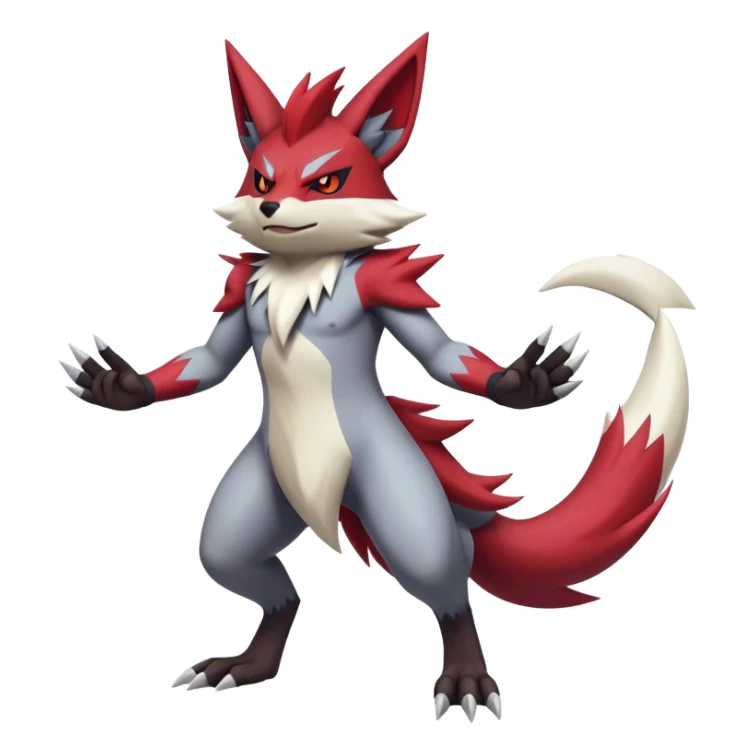 Edgy Cool Beautiful Zangoose-Zoroark, full body sticker