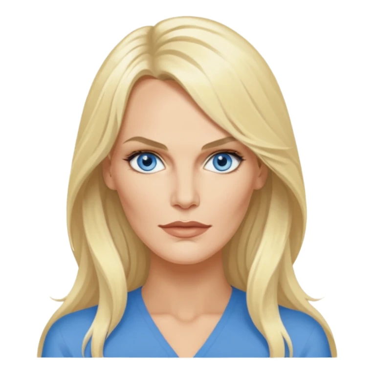 Daryl Hannah with blue eyes, long hair sticker