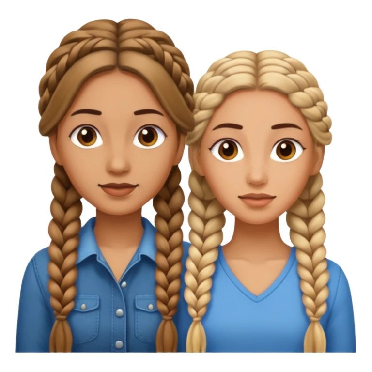 2 women with long  braided hair  sticker
