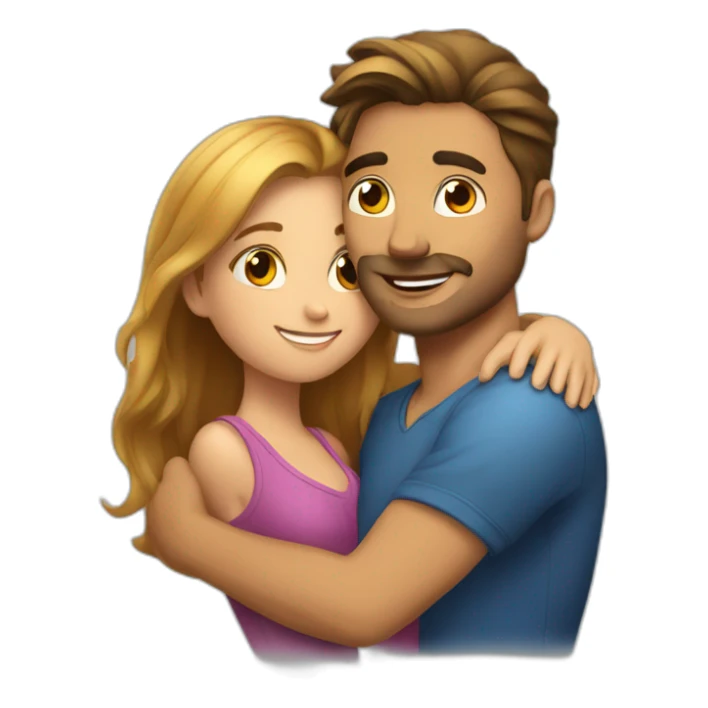 a handsome man hugging a beautiful girl sticker