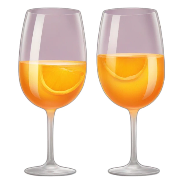 Two glasses of orange wine are toasting sticker