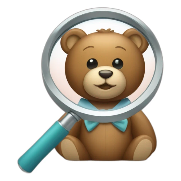 teddy bear with dress shirt holidng a magnifying glass sticker
