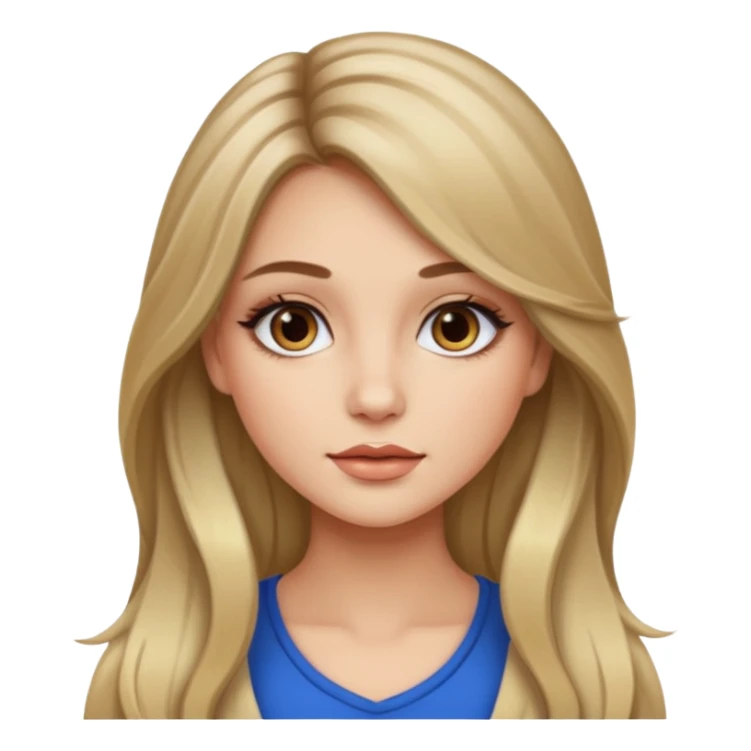 pretty girl with long hair and highlights makeup  sticker