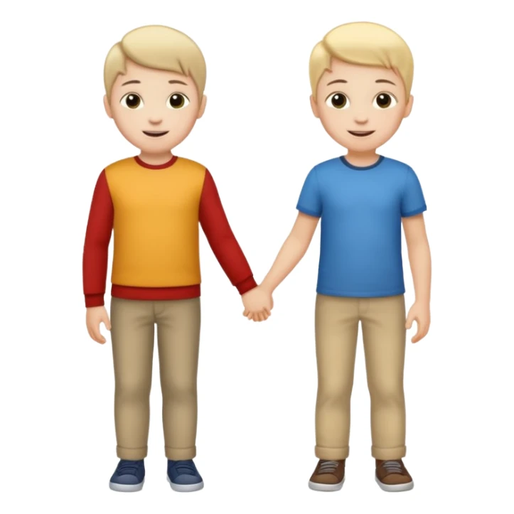 small child standing next to a tall child of same sex sticker