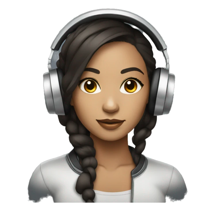 Female dj lightskin with turntables  sticker