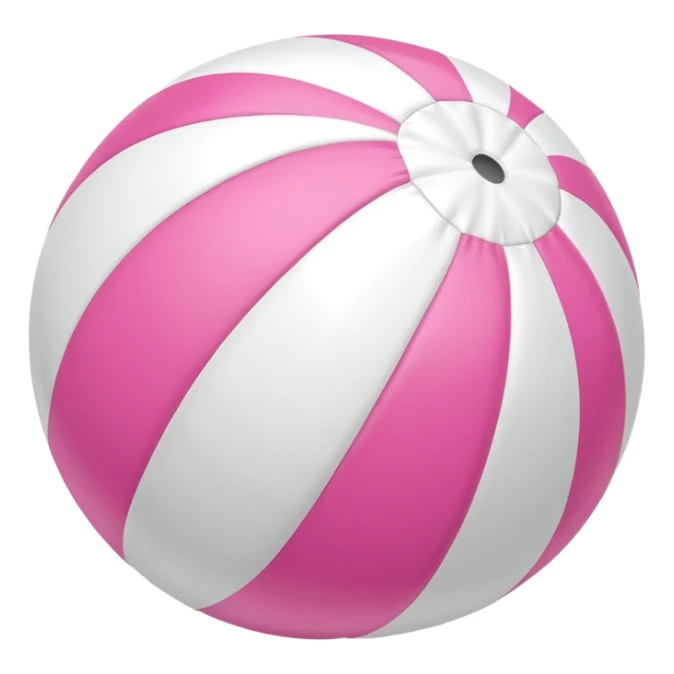 beach ball with pink and white stripes, playful and vibrant sticker