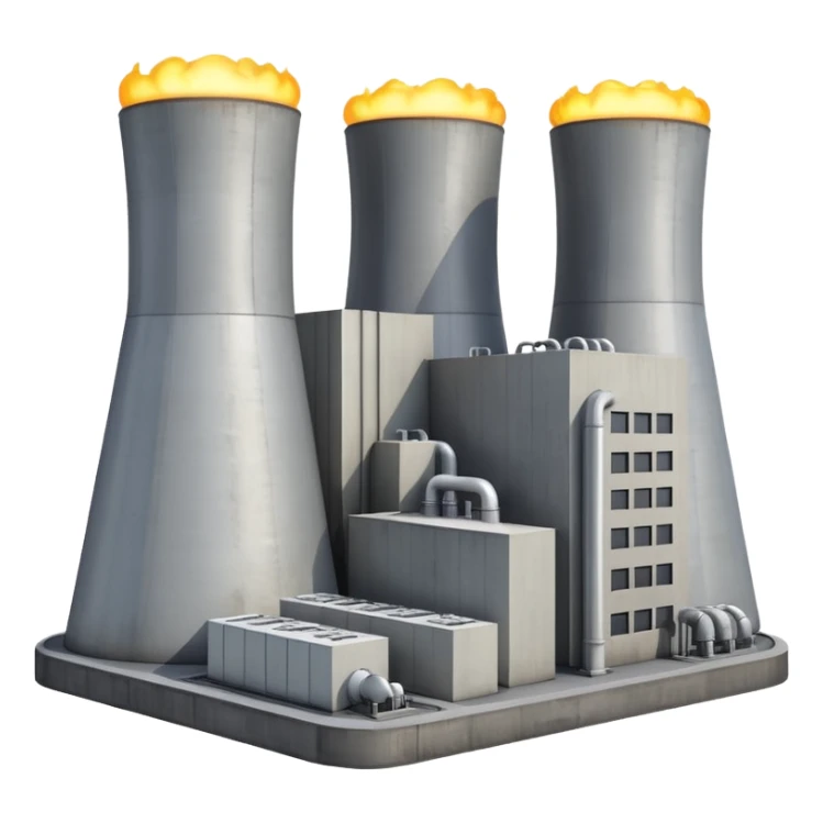 realistic nuclear power  plant with 6 power units sticker