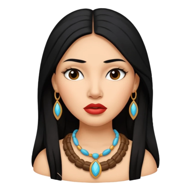 Black hair Pocahontas light skin big lips sticker