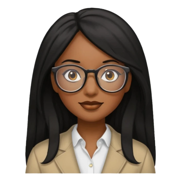 Black women teacher with black long hair sticker