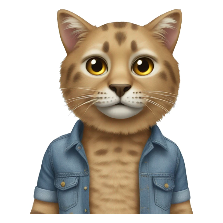 one big cat and one little cat in denim shirts sticker