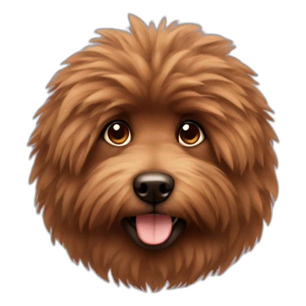 Brown fluffy furry dog sticker
