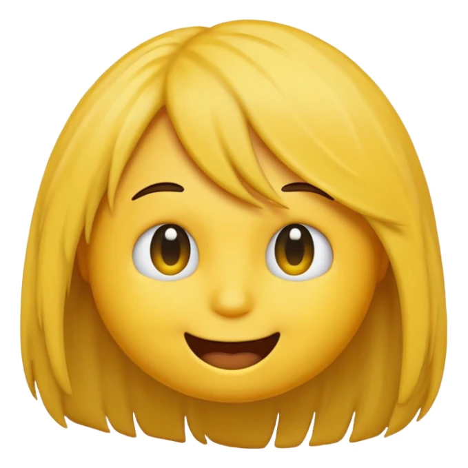 un emoji con pelo en el ojo sticker