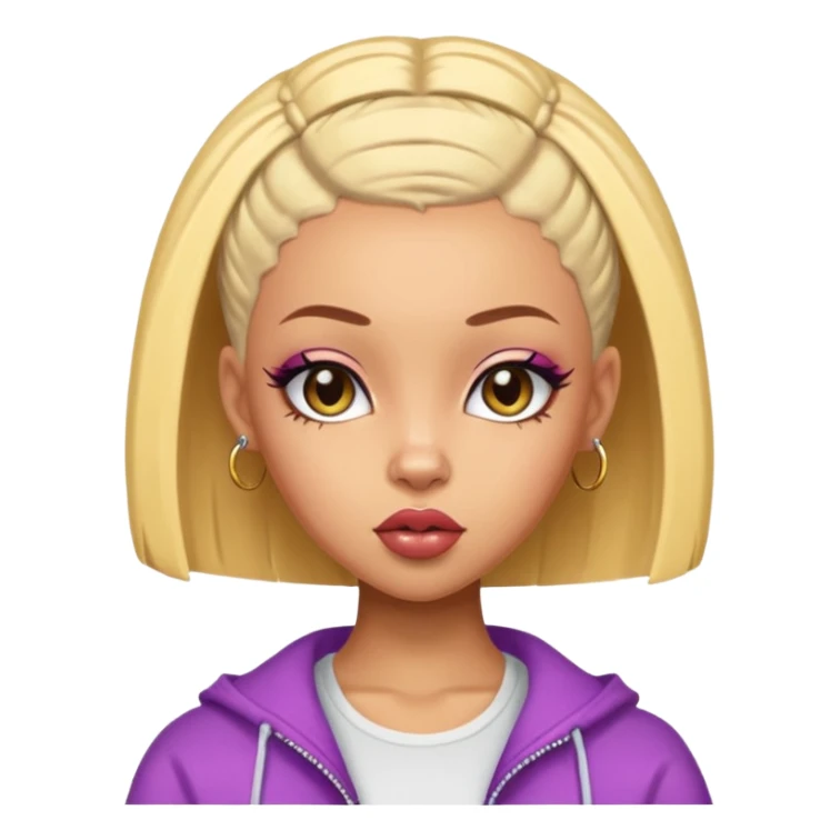 doja cat as pretty bratz baddie with a buzz cut sticker
