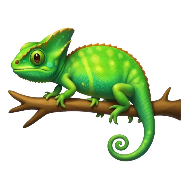 please create an animated color changing emoji that can be used as favicon . the default colour must be green and then its colour must change. the chemeleon should look to the left side. The chemeleon should look happy sticker