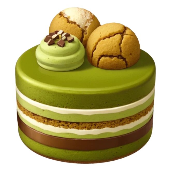 biscuit balls with matcha/chocolate/tiramisu topping + crumbs topping sticker