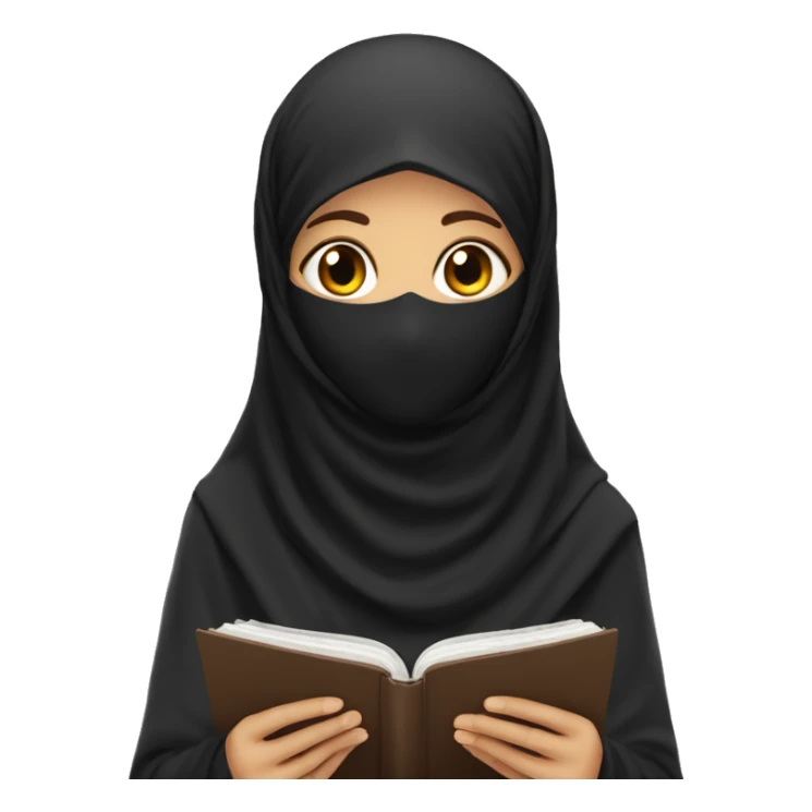 Girl in niqab reading quran  sticker
