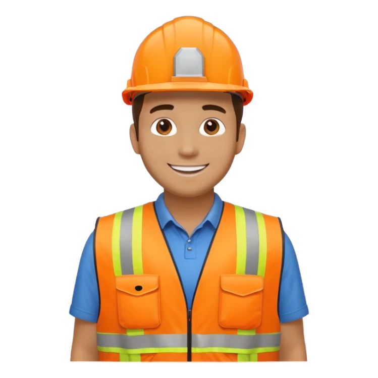 man in orange hi vis vest standing sticker