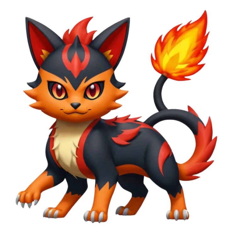 Nargacuga-Litten-Torracat-fusion-Fakemon-Pokémon-creature  sticker