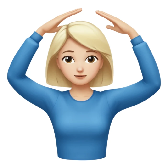 a white blonde woman doing the dab dance pose: one arm bent and angled upward across the face, the other arm extended straight out in the opposite direction, head tucked into the bent elbow, standing confidently sticker