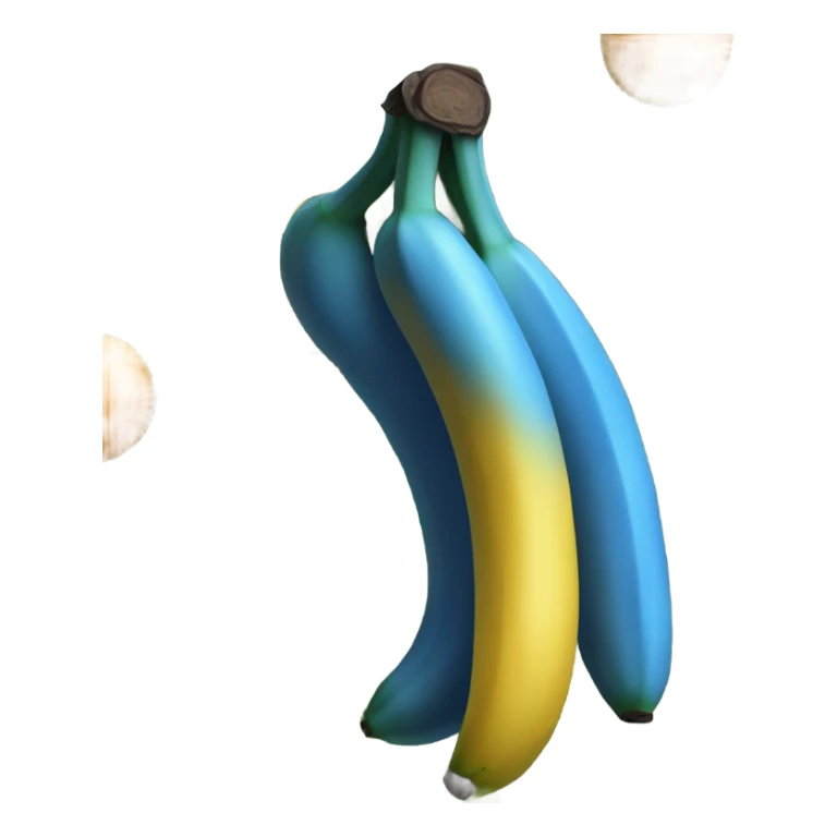 Blue bananas on an orange tree sticker