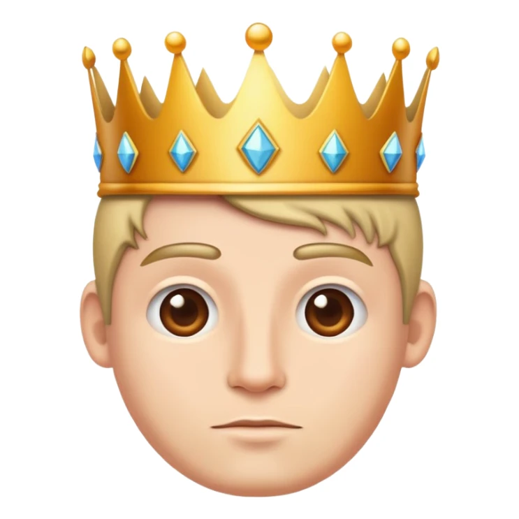 a man with a crown on his head sticker
